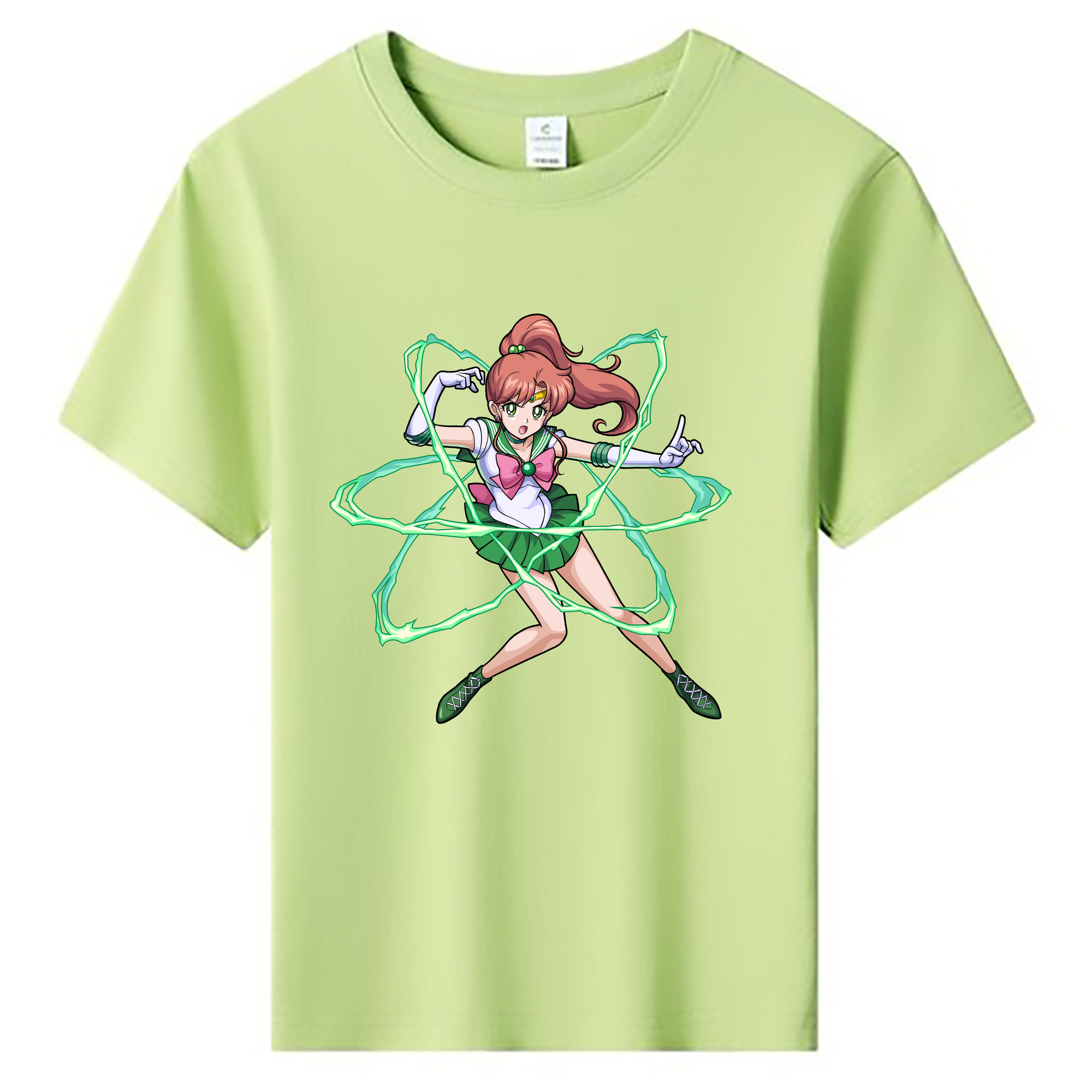 （画像用） 美少女戦士セーラームーン 木野 まこと きの まこと Sailor Moon Kino Makoto （セーラージュピター；Sailor Jupiter） 綿100％キッズTシャツ（フロントプリント）